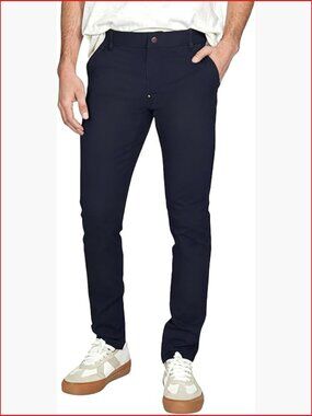 Men's Skinny Fit Chino Pants, Slim Tapered Khaki Pants with Pockets
